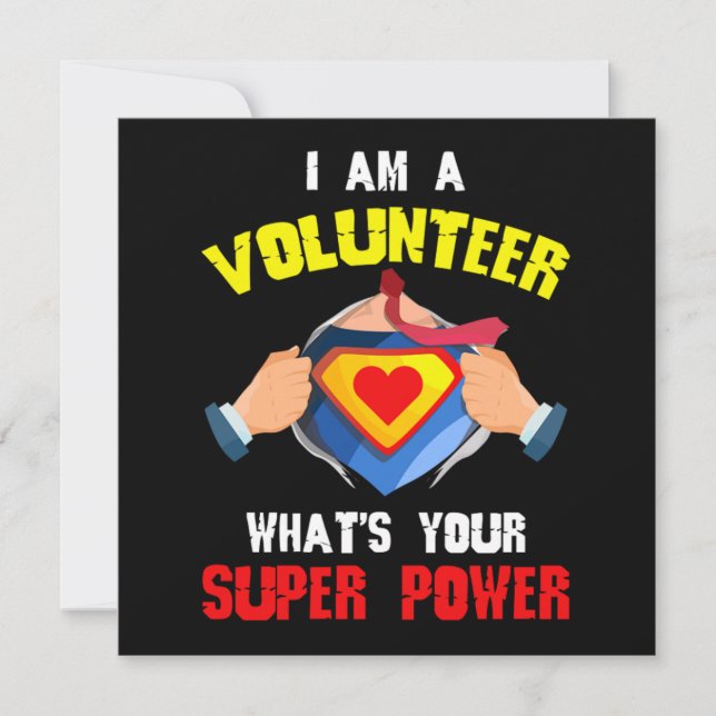 Volunteer Superpower Volunteering Volunteers Rescu Invitation (Front)