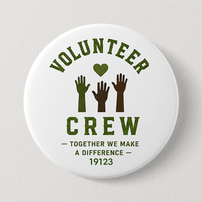 ❤️ Volunteer Team Community Service ❤️ Button (Front)