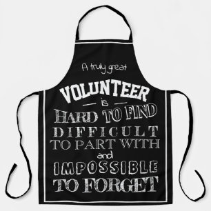 Volunteer Thank you Appreciation Gift script black Apron