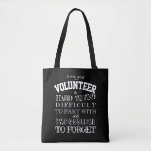 Volunteer Thank you Appreciation Gift script black Tote Bag