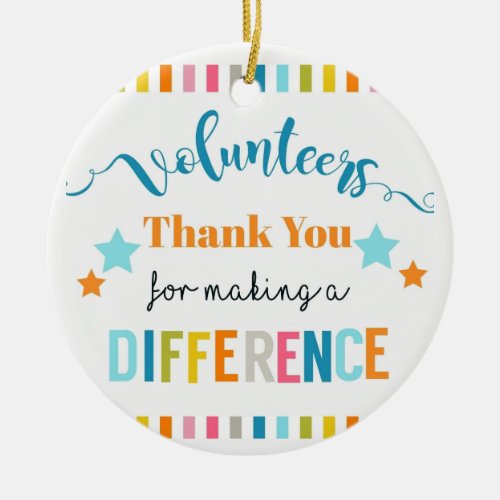 volunteer thank you for making a different ceramic ornament