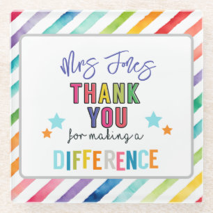 volunteer thank you for making a different glass coaster