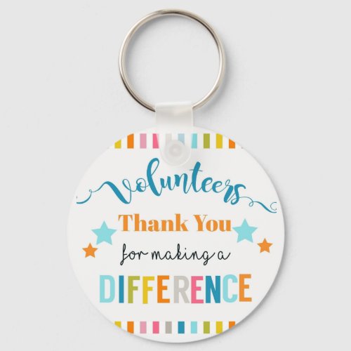 volunteer thank you for making a different keychain