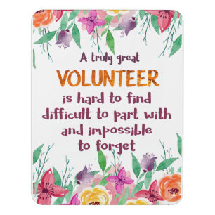 Volunteer Thank you Volunteer appreciation gift Door Sign