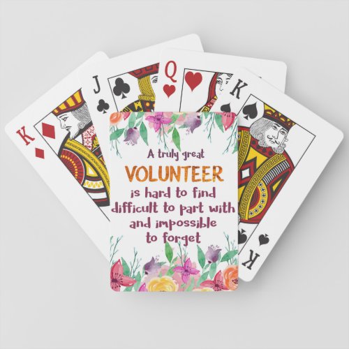 Volunteer Thank you Volunteer appreciation gift Playing Cards