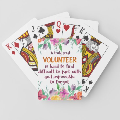 Volunteer Thank you Volunteer appreciation gift Poker Cards