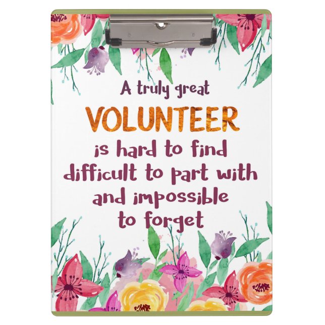 Volunteer Thank you Volunteer  Clipboard (Front)
