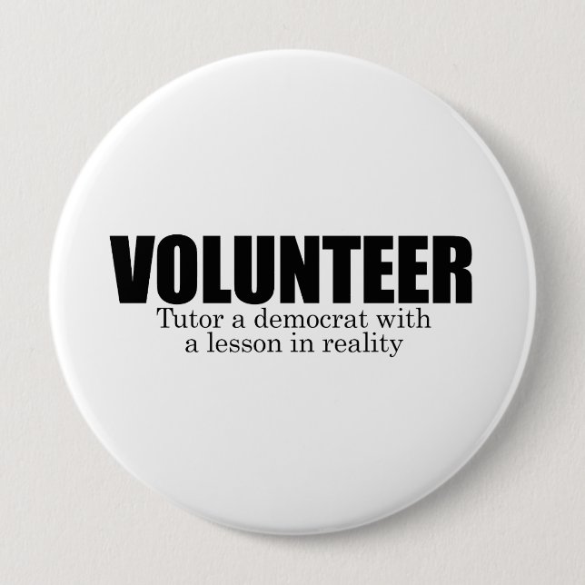 Volunteer - Tutor a democrat Button (Front)