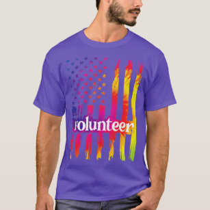 Volunteer US Flag Volunteering Voluntary Work  T-Shirt