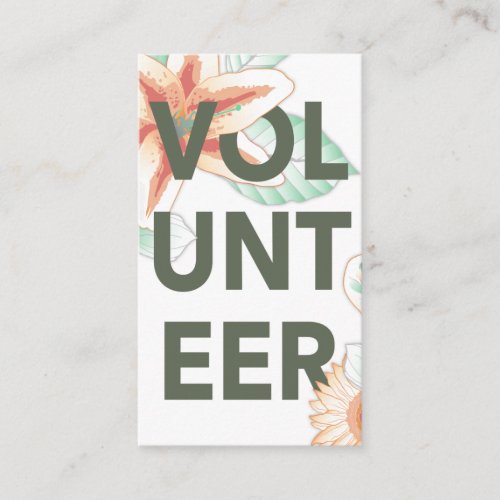 volunteer vintage floral business card