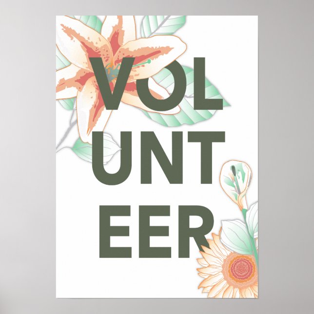 volunteer vintage floral poster (Front)