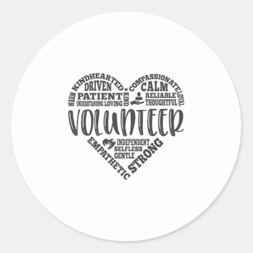 Volunteer volunteer worker charity classic round sticker
