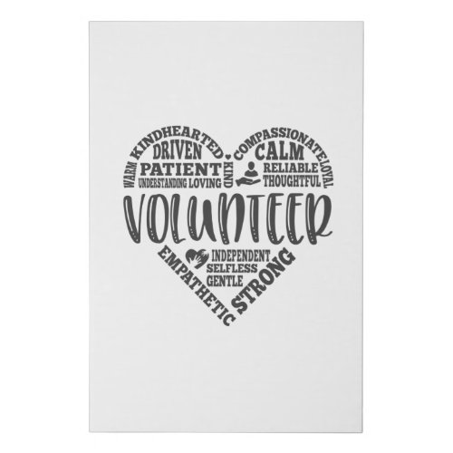 Volunteer volunteer worker charity faux canvas print