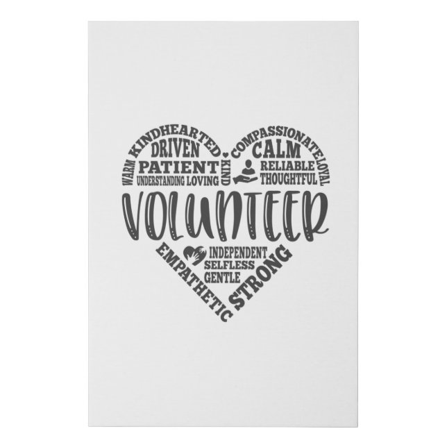 Volunteer, volunteer worker, charity faux canvas print (Front)