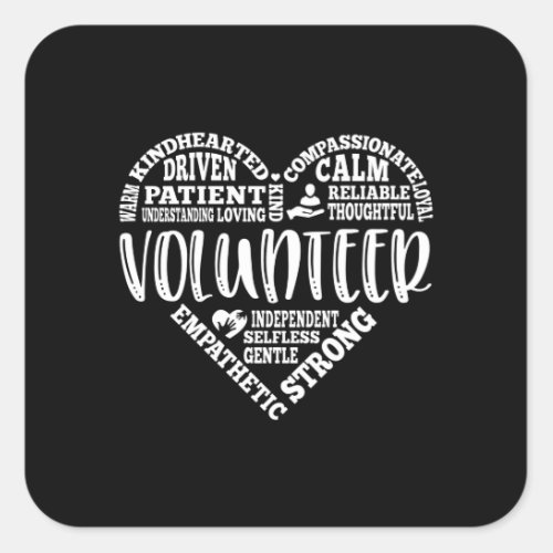Volunteer volunteer worker charity square sticker