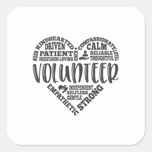 Volunteer volunteer worker charity square sticker