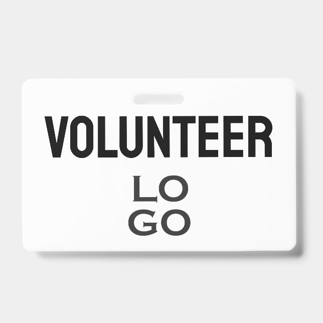 Volunteer with Custom Logo ID Badge (Front)