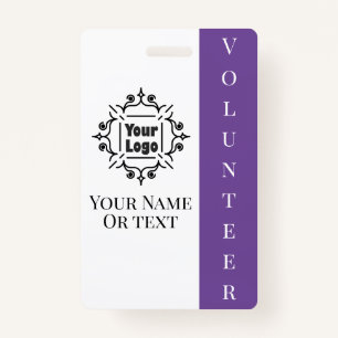 Volunteer Worker Purple Employee ID with Logo Badge