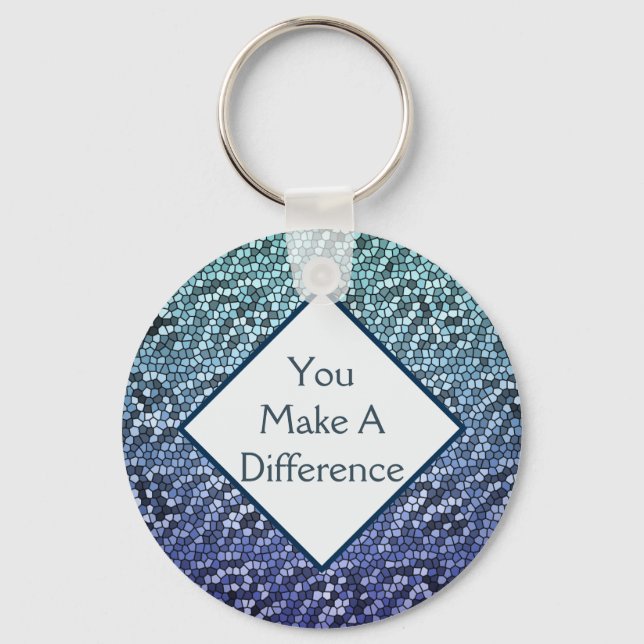 Volunteer You Make a Difference Tiled Appreciation Keychain (Front)