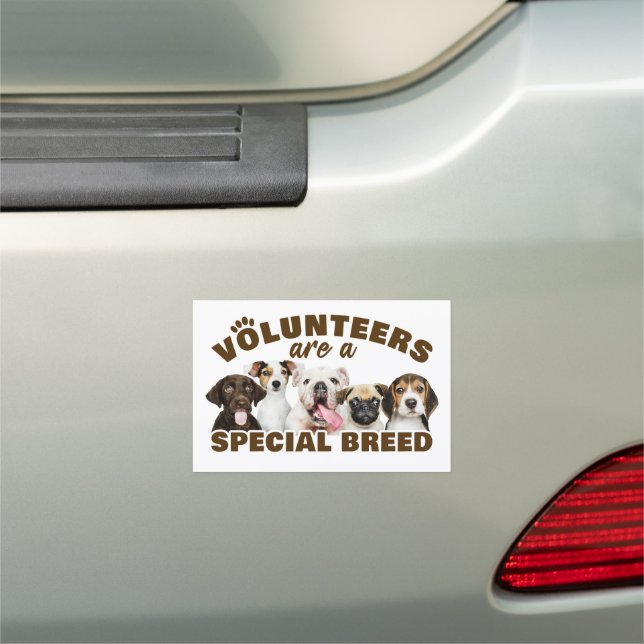 Volunteers Are a Special Breed Dog Rescue Shelter  Car Magnet (In Situ)