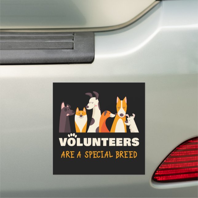 Volunteers Are a Special Breed Dog Rescue Shelter  Car Magnet (In Situ)