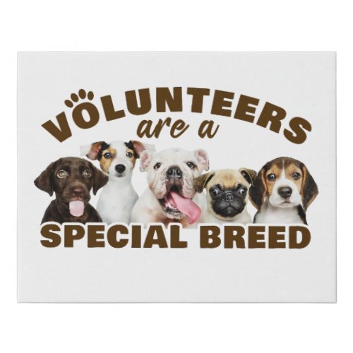 Volunteers Are a Special Breed Dog Rescue Shelter Faux Canvas Print