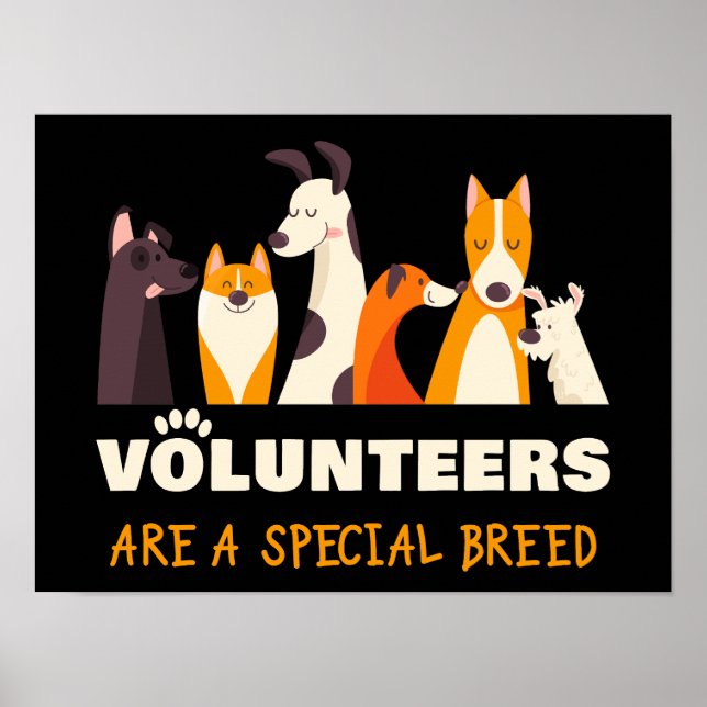 Volunteers Are a Special Breed Dog Rescue Shelter  Poster (Front)
