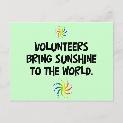 Volunteers bring sunshine to the world postcard