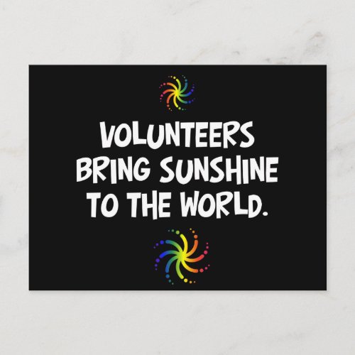 Volunteers bring sunshine to the world postcard