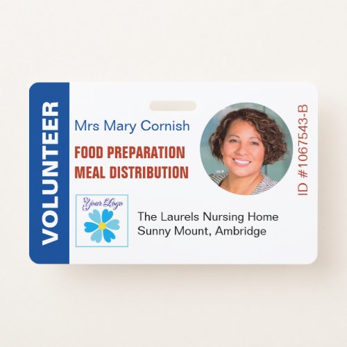 Volunteers ID Name Tag Job Title  Logo Photo Badge