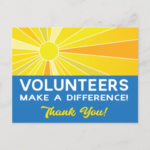 Volunteers Make a Difference Appreciation  Postcard
