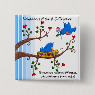 Volunteers Make A Difference Button