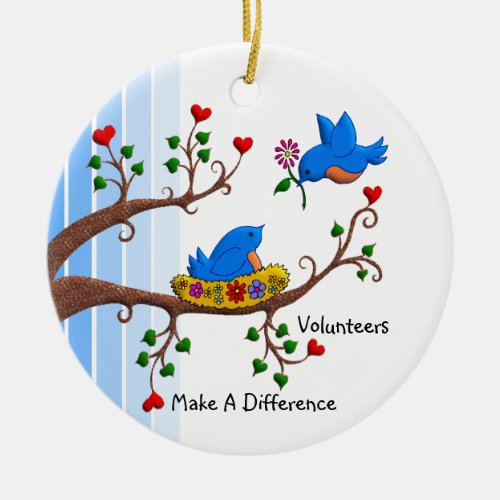 Volunteers Make A Difference Ceramic Ornament