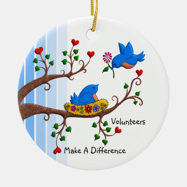 Volunteers Make A Difference Ceramic Ornament (Front)