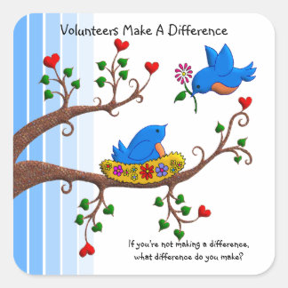 Volunteers Make A Difference Square Sticker