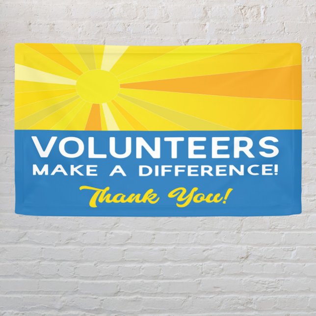 Volunteers Make a Difference Thank you with Sun Banner (Creator Uploaded)