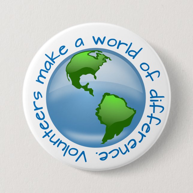 Volunteers Make a World of Difference Button (Front)