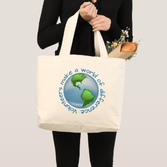 Volunteers Make a World of Difference Large Tote Bag