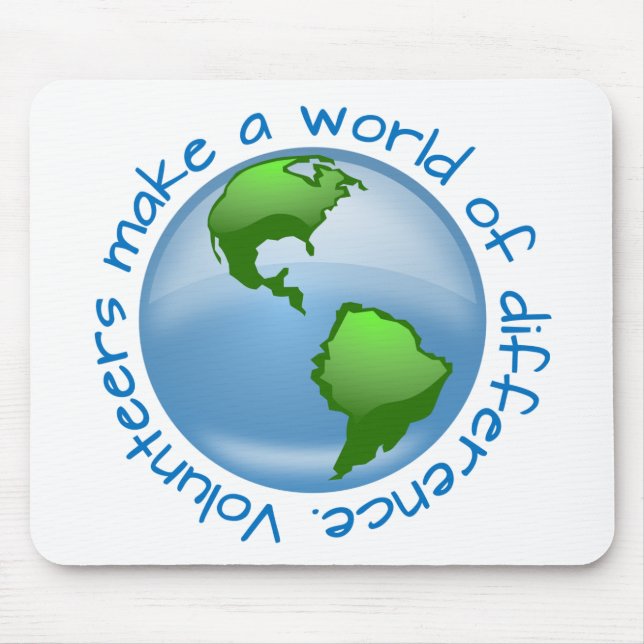 Volunteers Make a World of Difference Mouse Pad (Front)