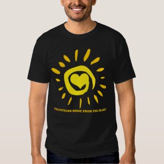 Volunteers shine from the heart light up the world tee shirt