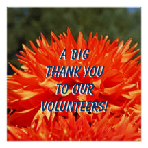 VOLUNTEERS Thank You Poster Art Recognition Kudos