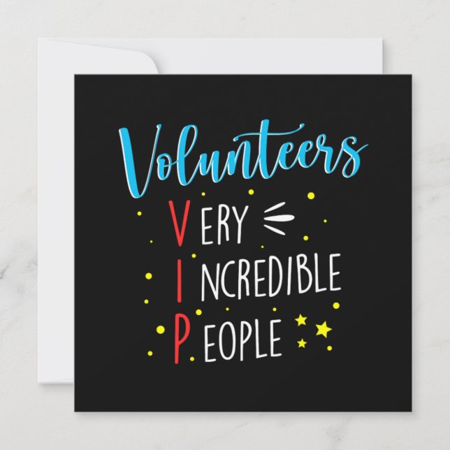 Volunteers VIP Volunteer Volunteering Charity Resc Invitation (Front)