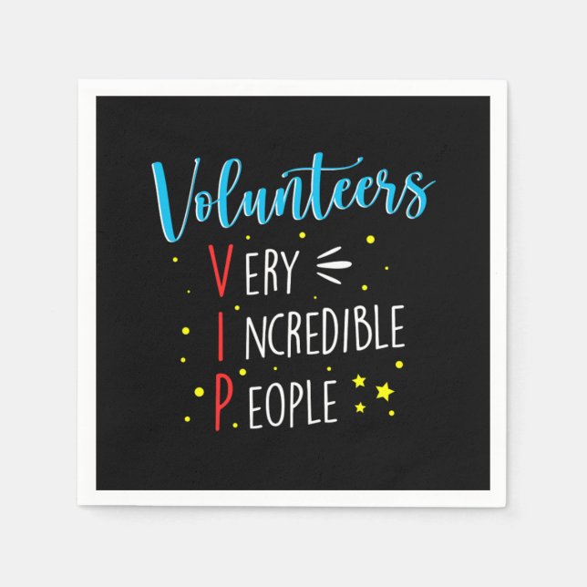Volunteers VIP Volunteer Volunteering Charity Resc Napkins (Front)