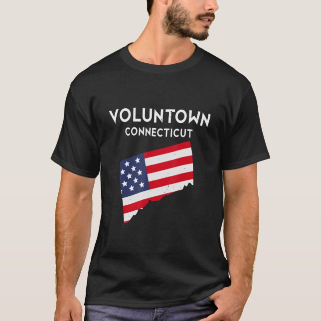 Voluntown Connecticut USA State America Travel Con T-Shirt (Front)