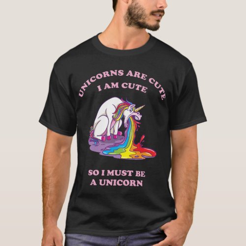 vomiting unicorn with rainbow T_Shirt