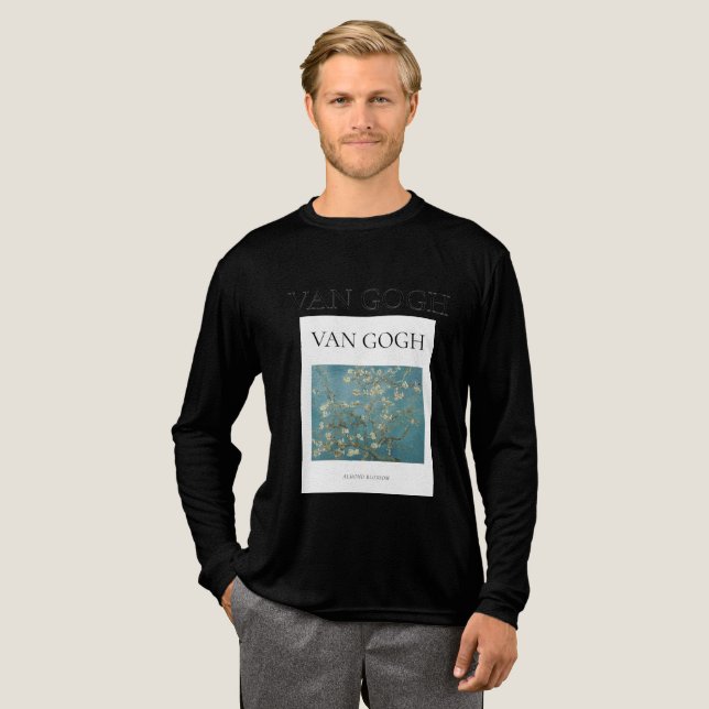 VON GOGH almond blossom Men's  Long Sleeve T-Shirt Tri-Blend Shirt (Full Front)