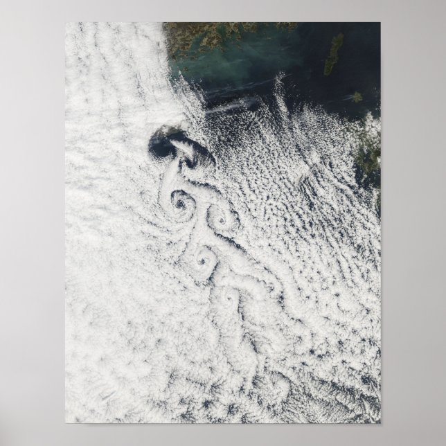 Von Karmann cloud vortices Poster (Front)