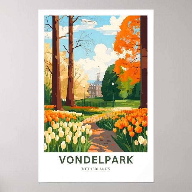 Vondelpark Netherlands Travel Print (Front)