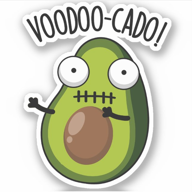 Voodoo-cado Funny Avocado Pun  Sticker (Front)