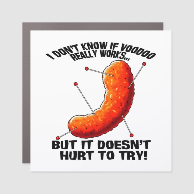 Voodoo Cheese Puff - Anti Trump Joke Car Magnet (Front)